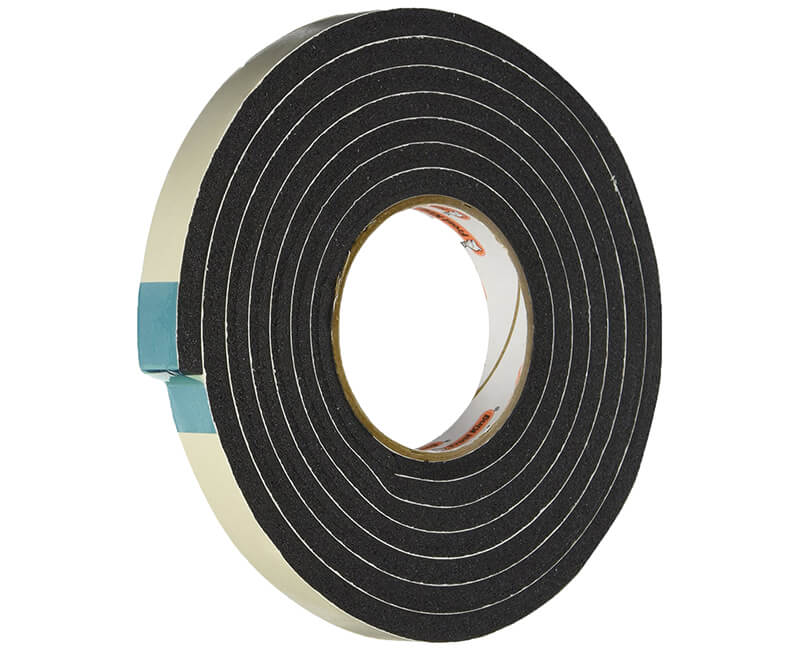 3/4" X 5/16" X 10' Sponge Rubber Tape - Black