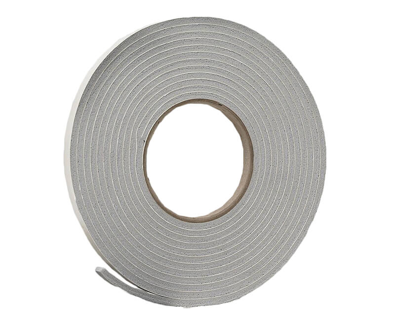 3/8" X 3/16" X 17' Closed Cell Vinyl Foam Tape - Grey