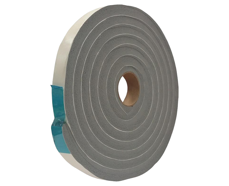 3/4" x 1/2" x 10' Gray Vinyl Foam Weatherseal Self Stick Tape