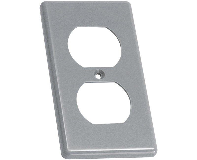 2" X 4" HANDY BOX COVER, DUPLEX RECEPTACLE, 0.8MM THICK
