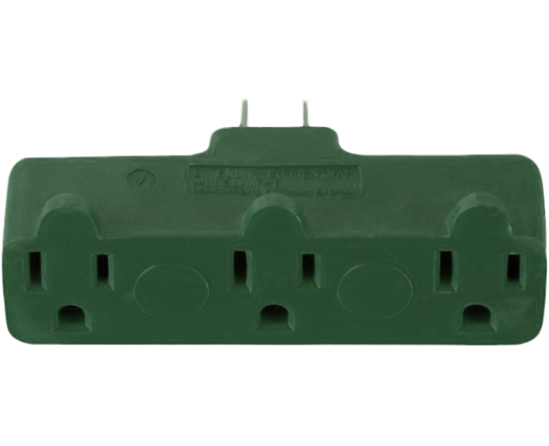 3 Outlet Adapter - Green