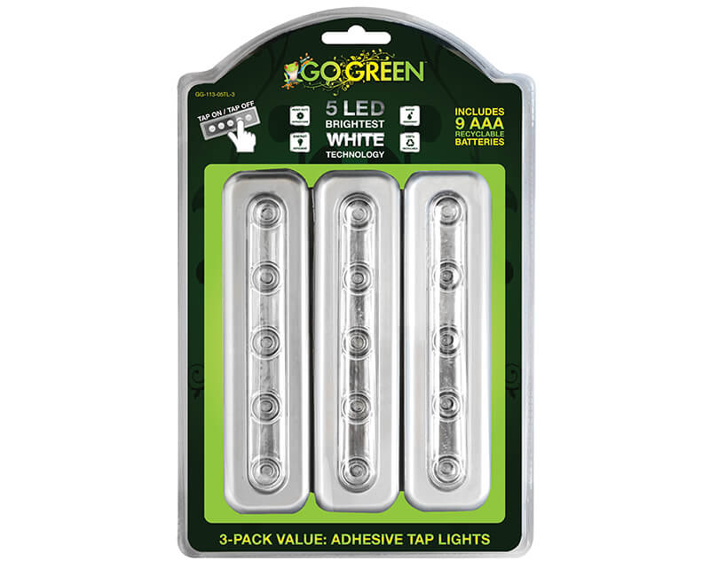 5 LED Tap Light With 3 AAA Batteries - 3 Pack