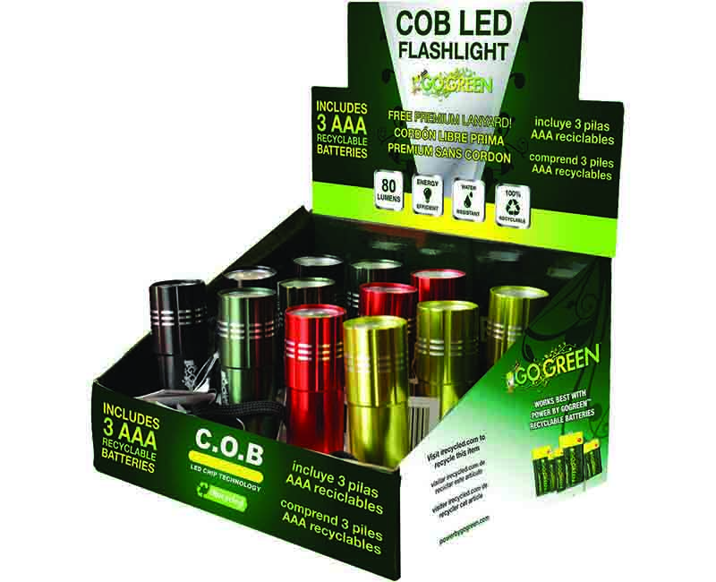 4 Color COB LED Flashlight Display - 12 Piece Display