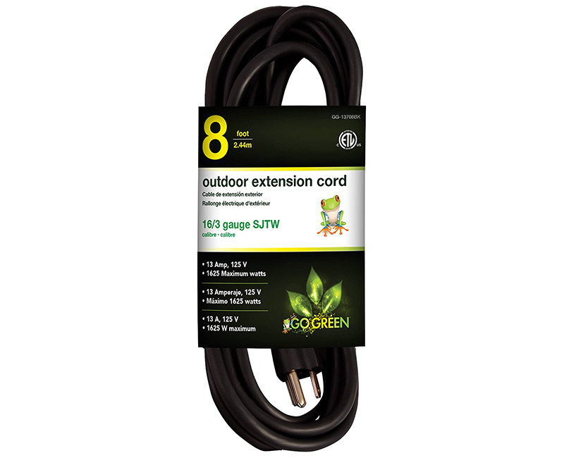 16/3 8' BLACK EXTENSION CORD