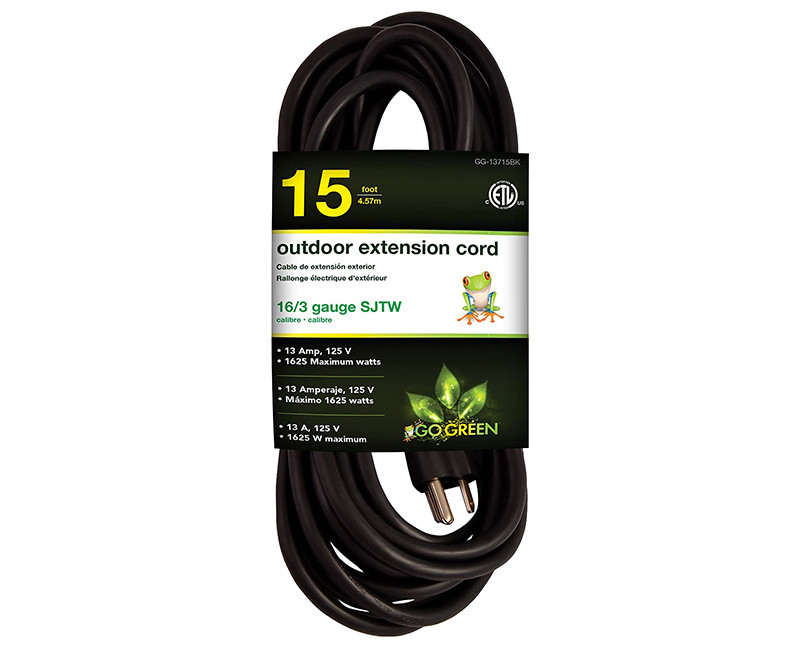 16/3 15' BLACK EXTENSION CORD