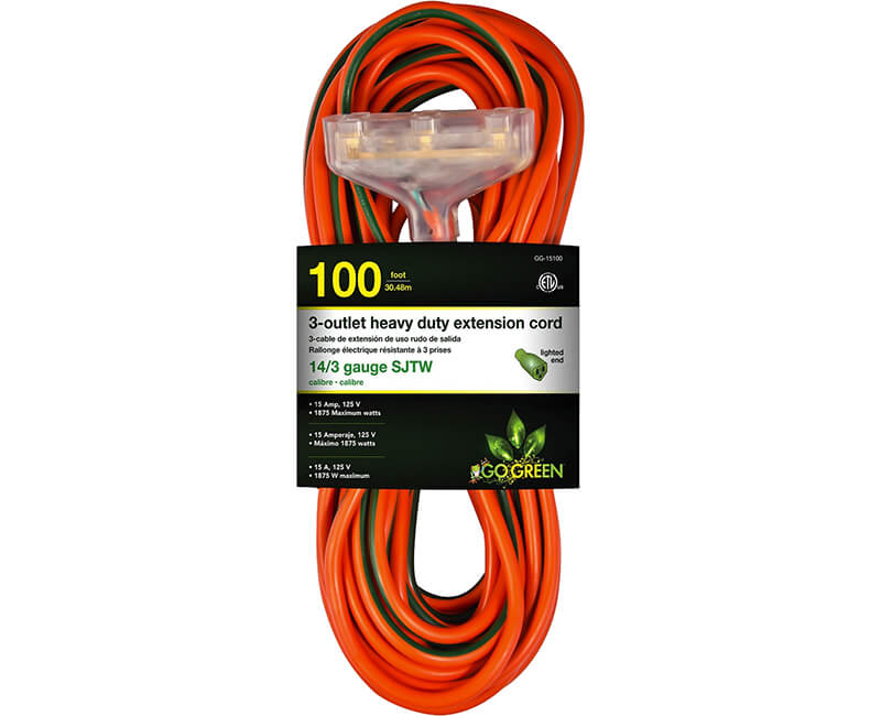 100' Lighted Tri Tap - 14/3