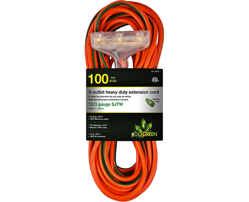 100' Lighted Tri Tap - 12/3