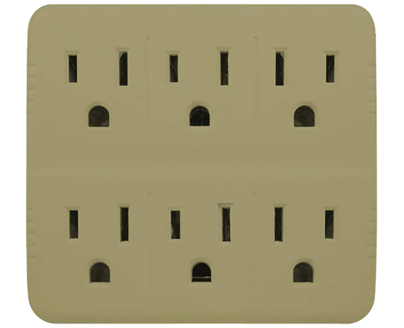 Tan Plastic 6 Outlet Wall Tap