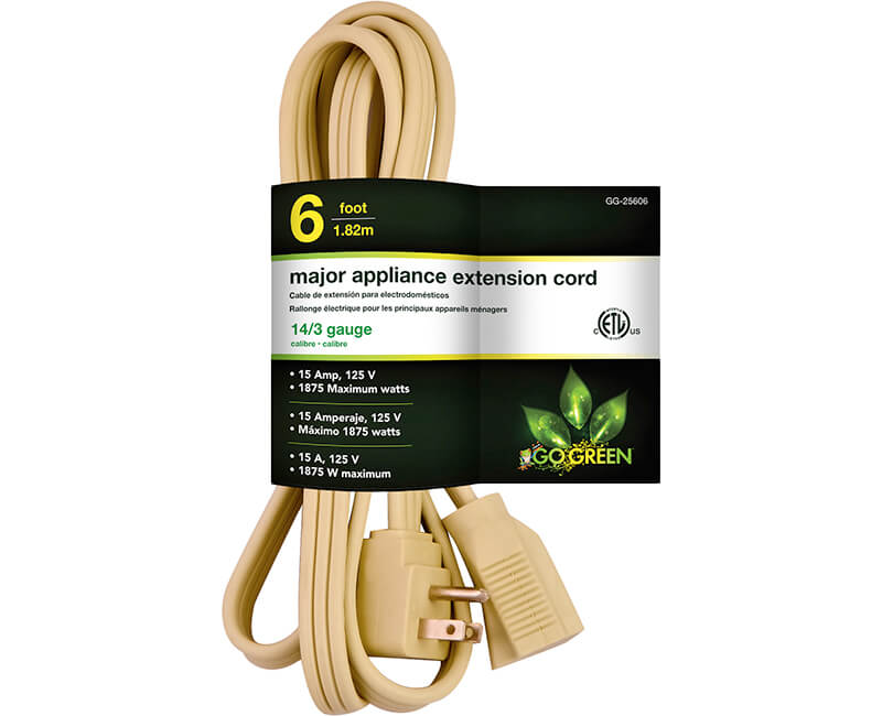 6' 14/3 Gauge Air Conditioner Cord - Beige