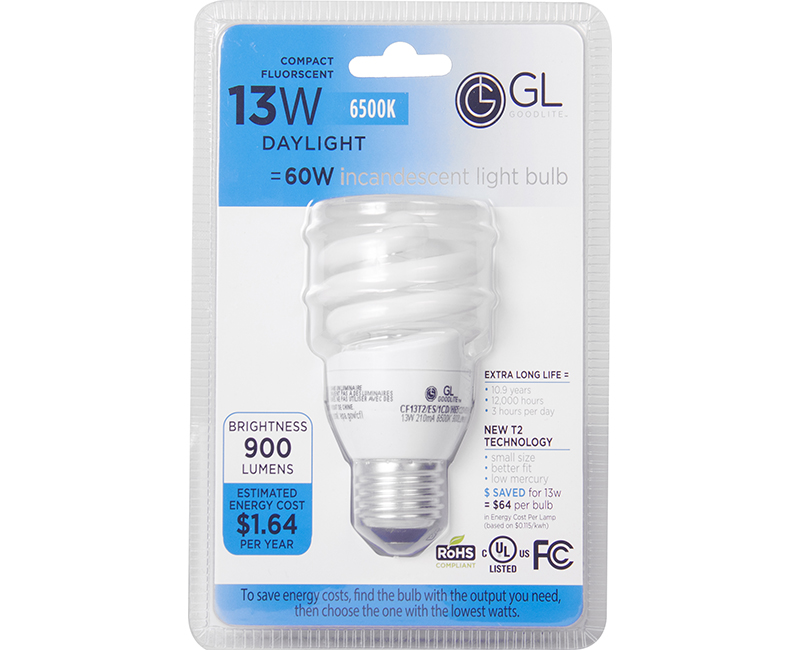 T2 Mini Spiral CFL 65K Carded - 13W 1 Pack