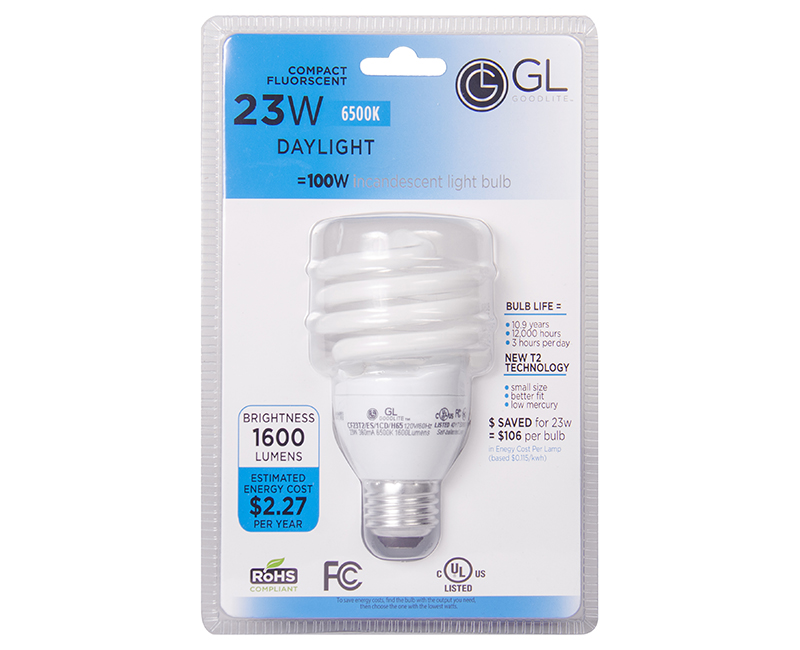 T2 Mini Spiral CFL 65K Carded - 23W 1 Pack