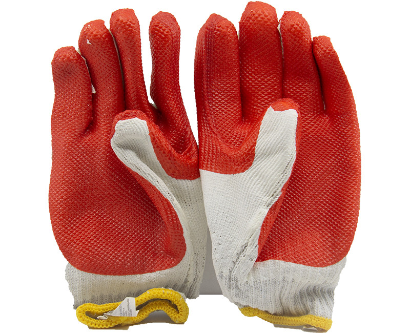 EXTRA HEAVY COTTON WORK GLOVE WITH RED PALM COATED