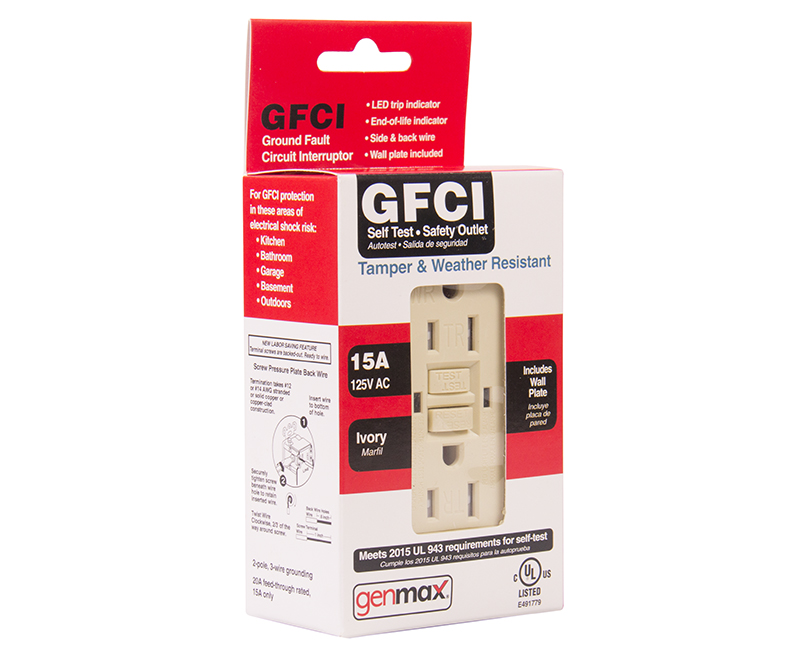 Ivory GFCI Tamper/Weather Resistant Self Test - 15 AMP