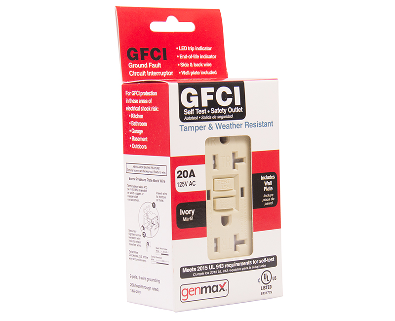 Ivory GFCI Tamper/Weather Resistant Self Test - 20 AMP