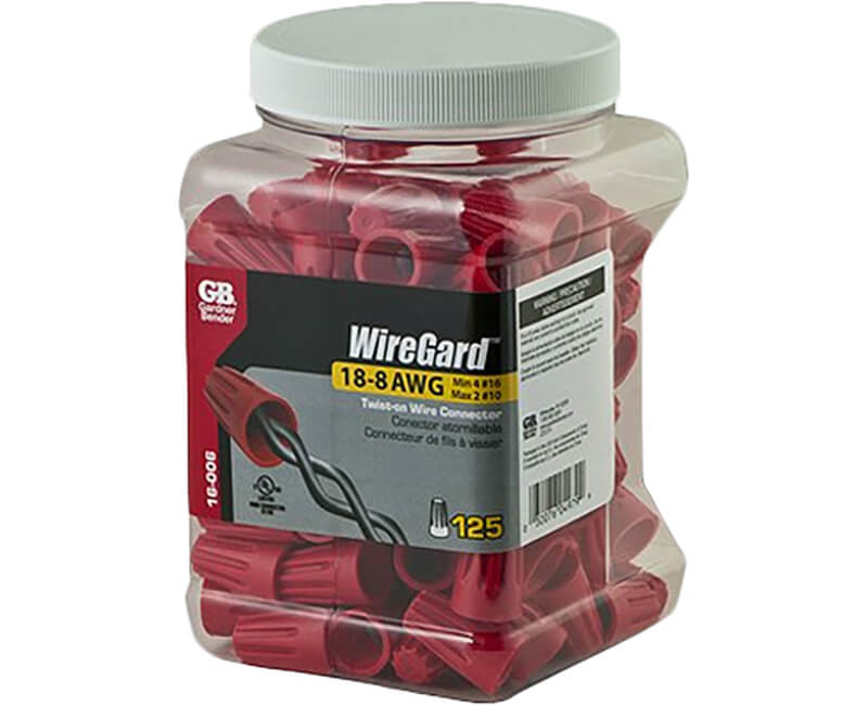 Red WireGard Screw-On Wire Connectors - 125 Per Jar