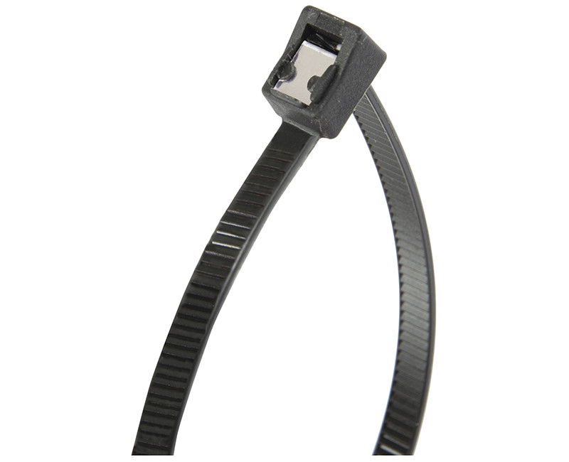 8" Self Cutting Cable Tie, black, 50lb.,