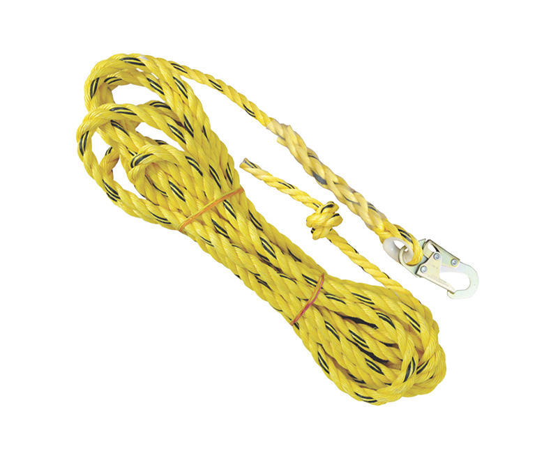 50' Lifeline 5/8" Polysteel Rope Locking Snap Hook On One End