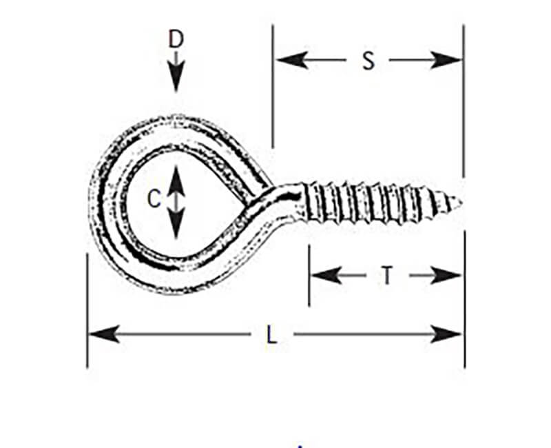 1-5/8" Standard Screw Eye - W8