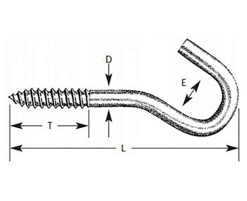 4-15/16" Round End Hook Screws - W800