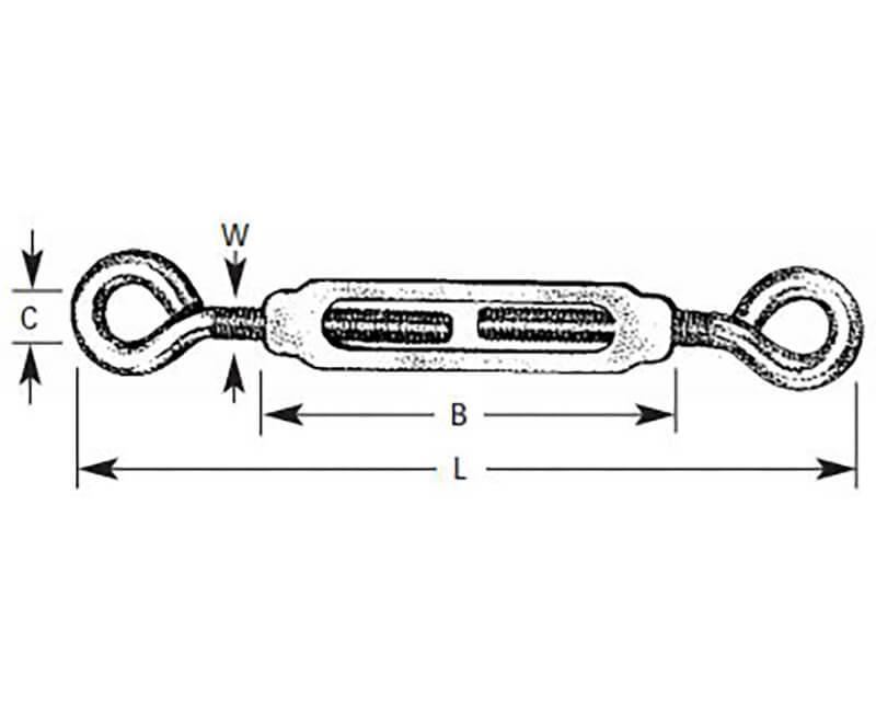 3-1/4" Eye To Eye Turn Buckles