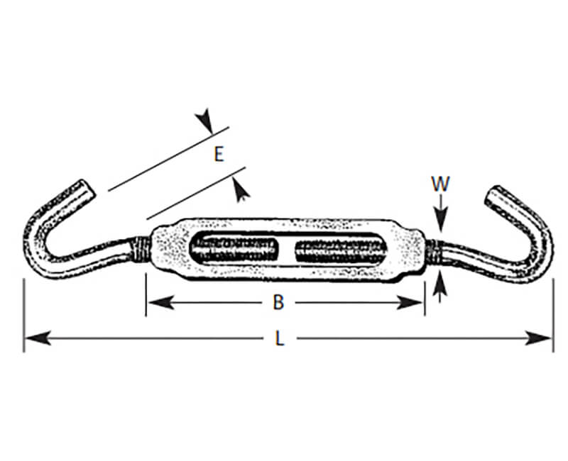 3-1/4" Hook To Eye Turn Buckles