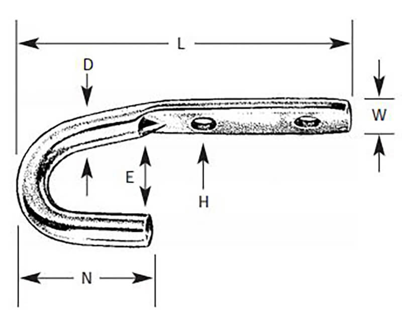 2-1/16" Open Style Rope Binding Hooks