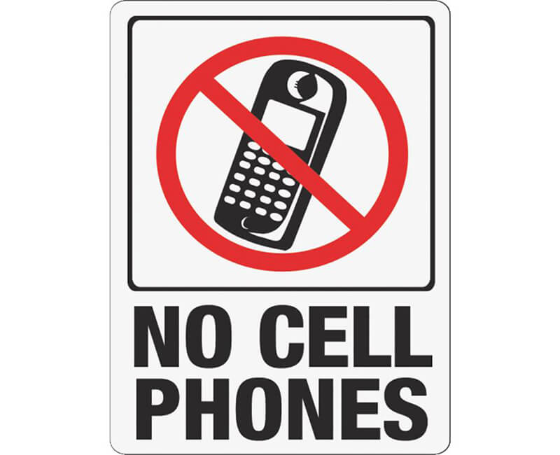 9" X 12" Signs - No Cell Phones