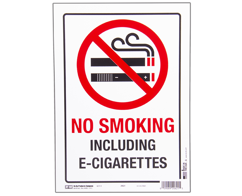 8.5" x 12" No Smoking Including E-Cigarettes Sign