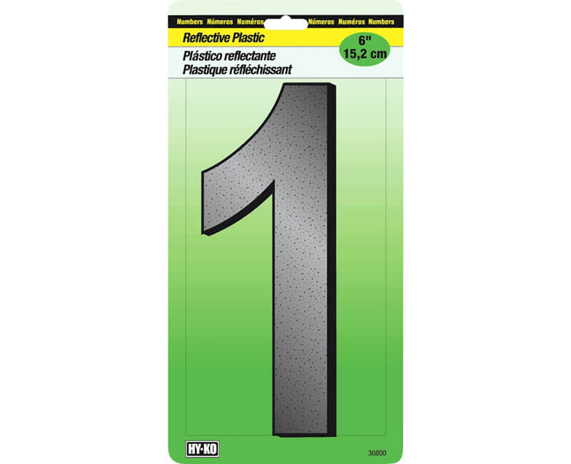 6" Reflective Plastic Number - 1