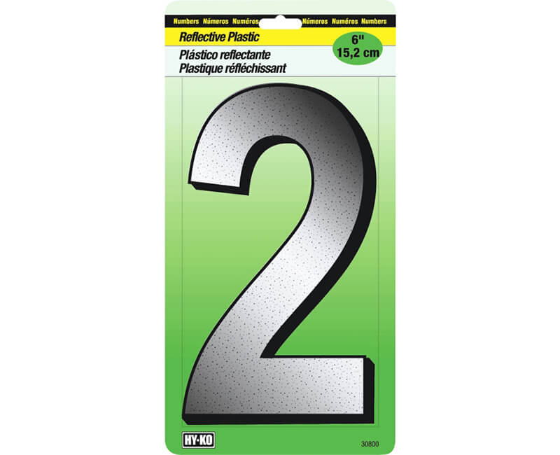 6" Reflective Plastic Number - 2