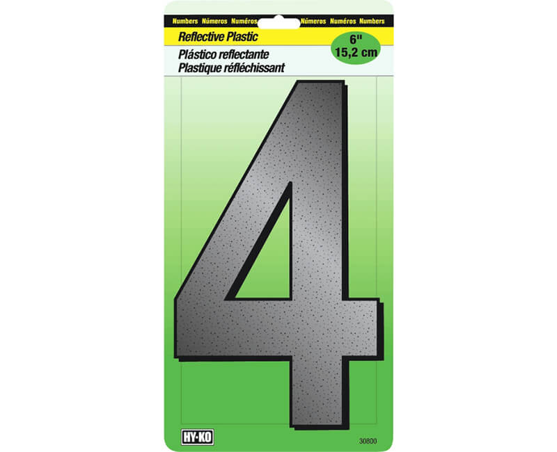 6" Reflective Plastic Number - 4