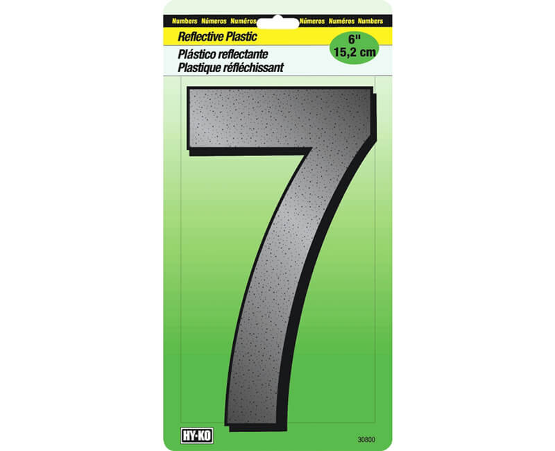 6" Reflective Plastic Number - 7