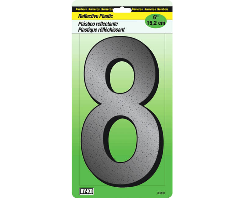 6" Reflective Plastic Number - 8