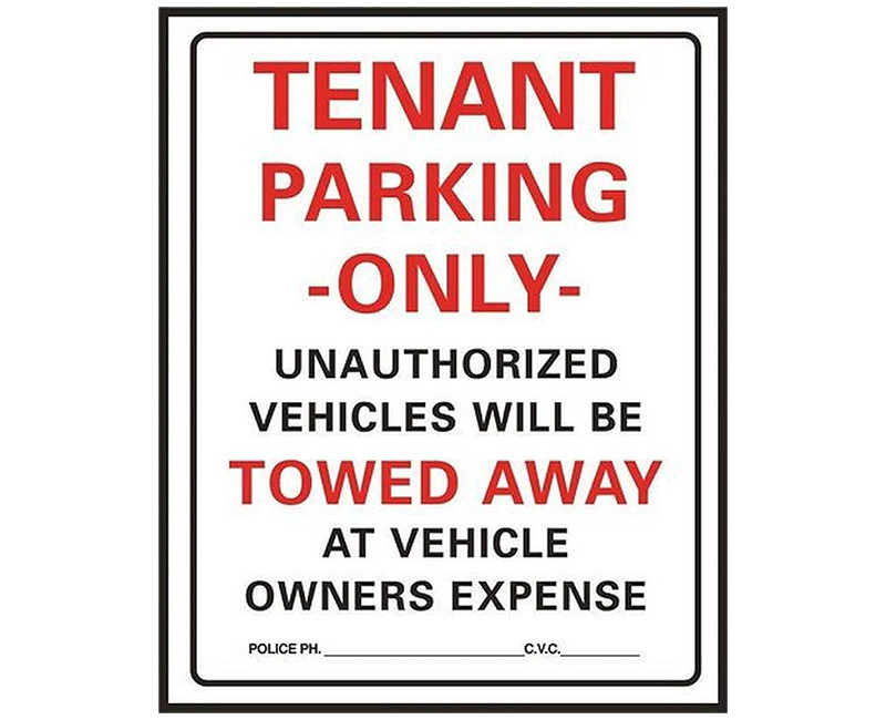 15" X 19" PLASTIC SIGN TENANT PARKING ONLY