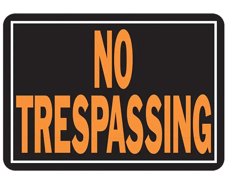 9.25" X 14" ALUMINUM SIGN NO TRESPASSING