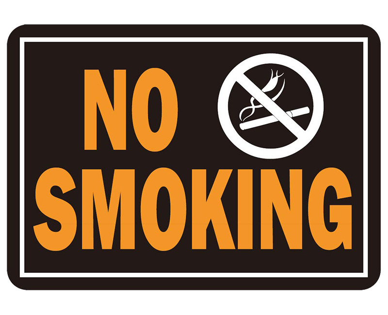 9.25" X 14" ALUMINUM SIGN NO SMOKING