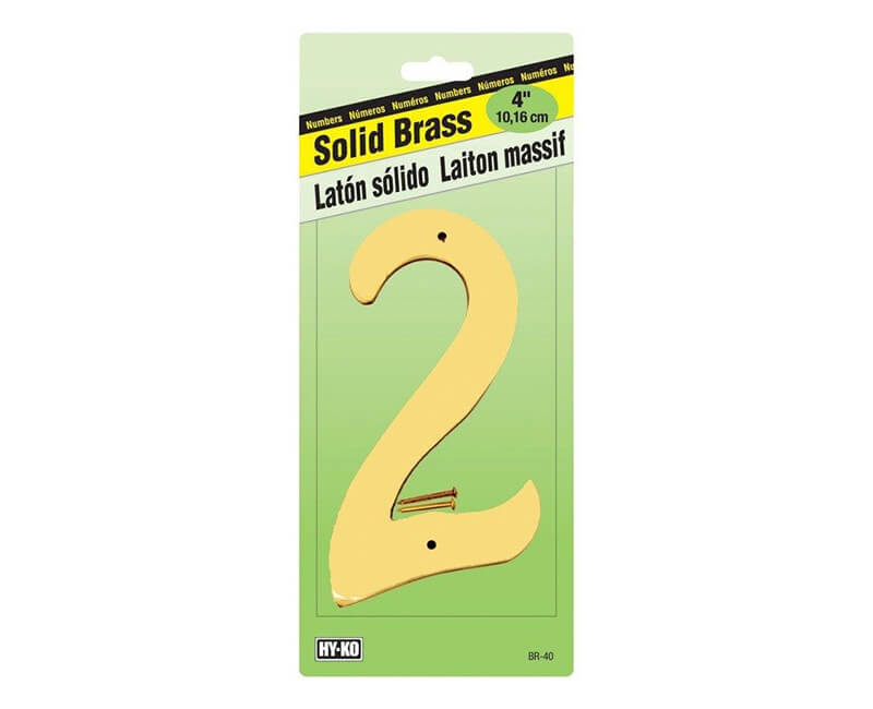 4" Decorative Brass Number - 2