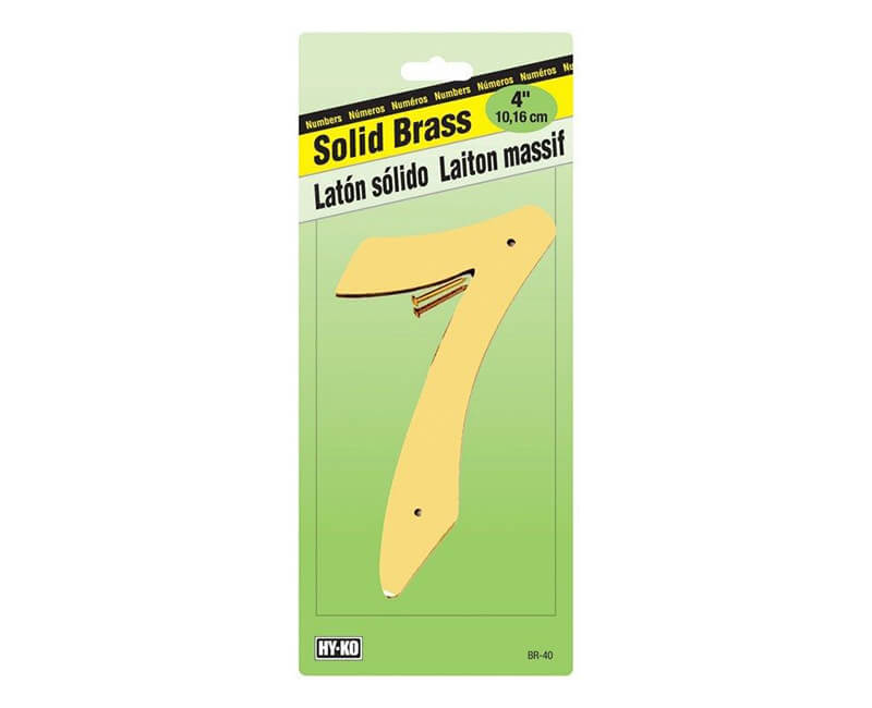 4" Decorative Brass Number - 7