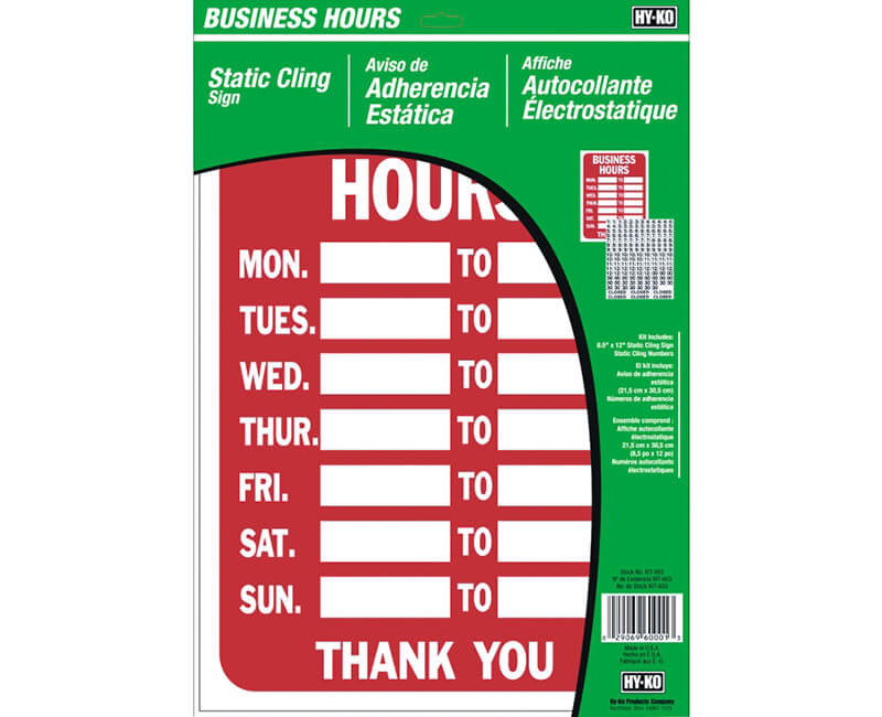 Business Hours Sign