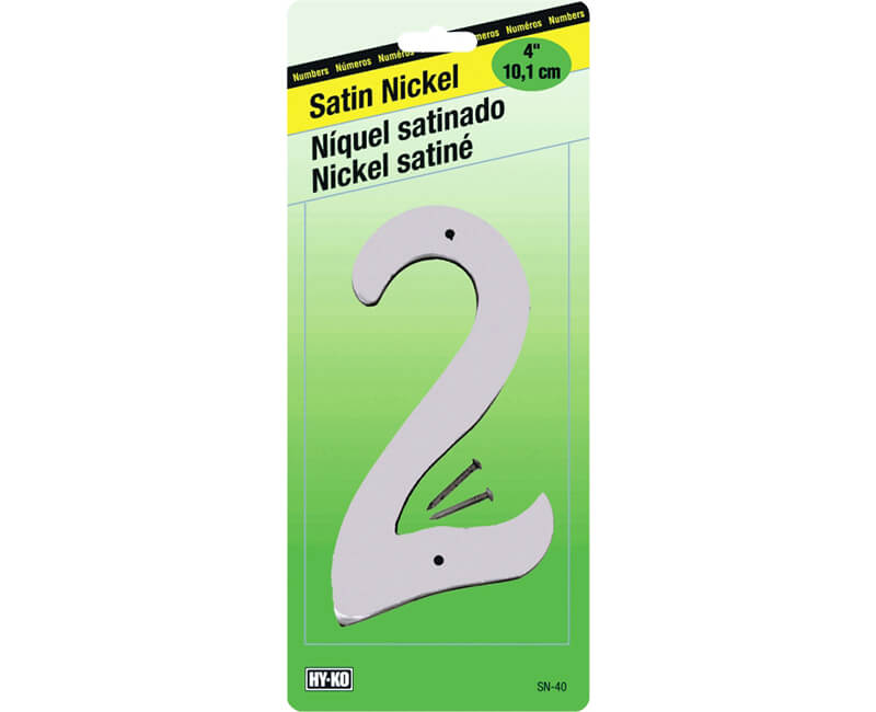 4" Satin Nickel Zinc Number - 2