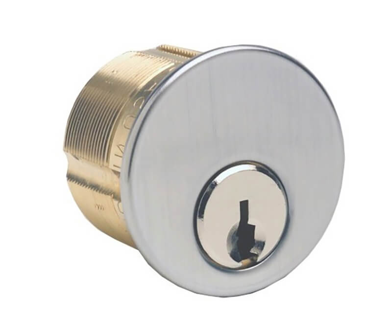 1-1/4" Ilco Mortise Cylinder Arrow Keyway Chrome Finish