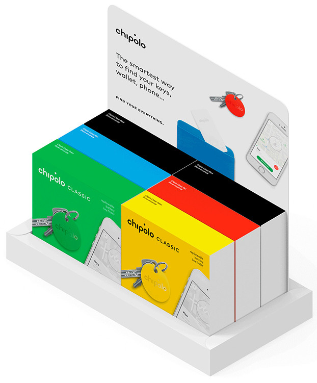 CHIPOLO CLASSIC DISPLAY 2 BLACK, 1 YELLOW, 1 RED, 1 BLUE, 1 GREEN