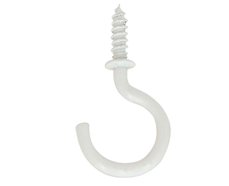 7/8" White Cup Hooks - Carded