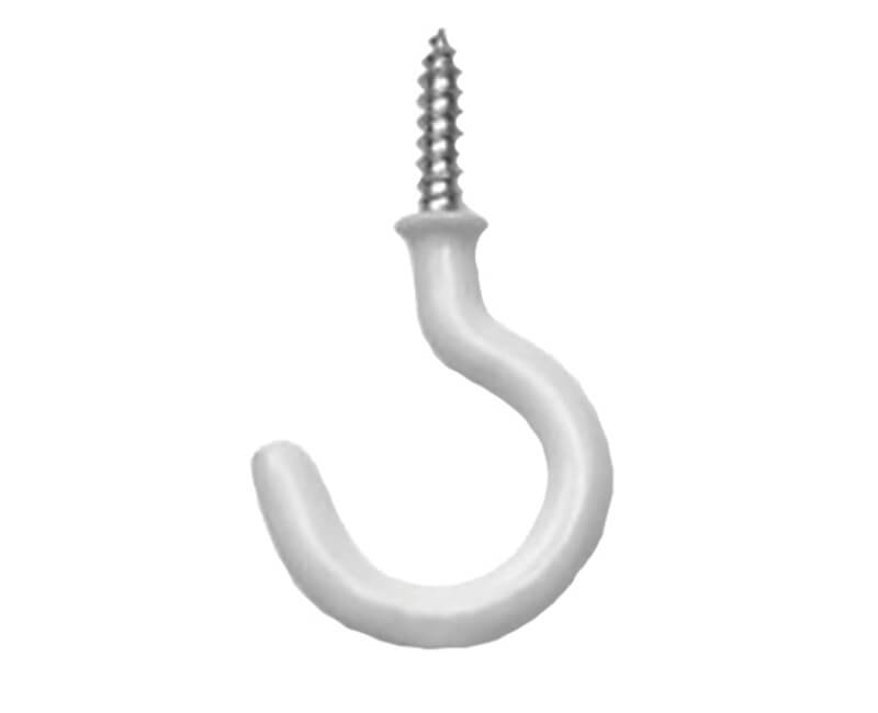 7/8" White Vinyl Cup Hooks - Carded