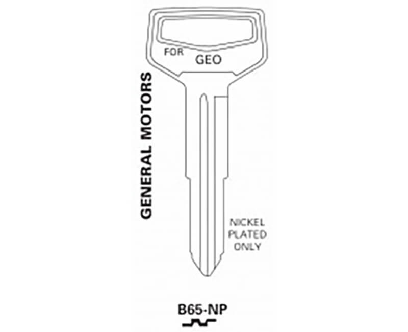 Key Blanks - 89 Geo Metro 90 Storm Nickel Plated X184