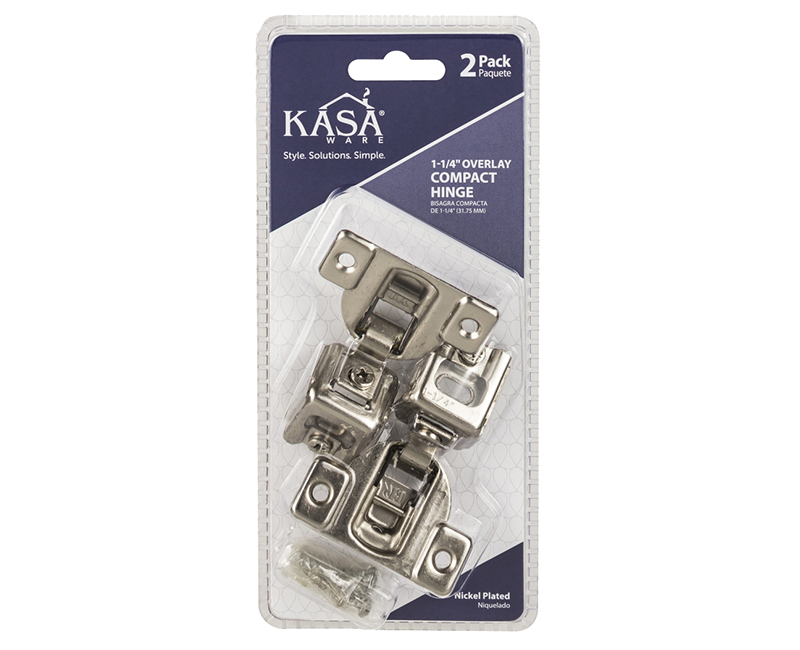 1-1/4" OVERLAY COMPACT HINGE 2-PACK