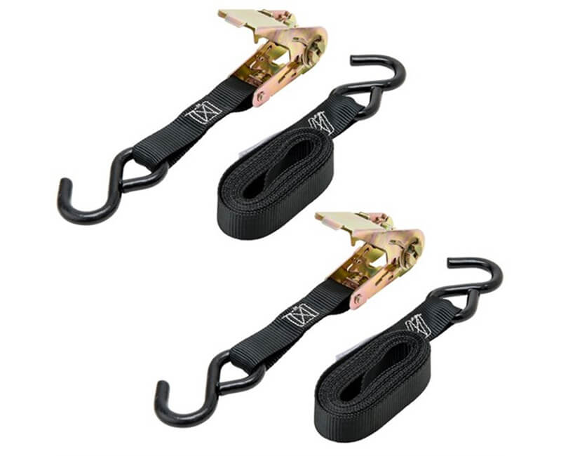 10' X 1" Ratchet Tie-Downs - Vinyl Coated Hooks