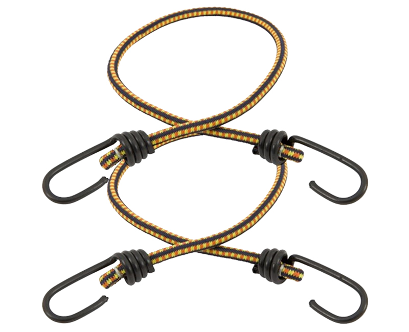 24" Bungee Cord W/ Coated Hooks - 2 Pack