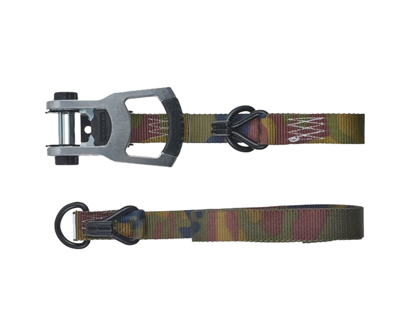 16' x 1-1/4" Woodland Camo Ratchet Tie-Down, Aluminum Alloy Handle