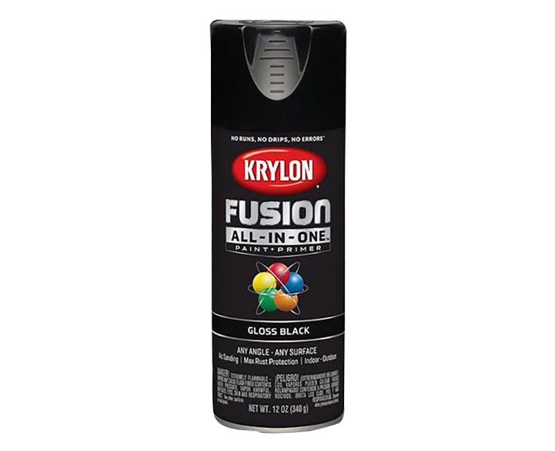 KRYLON FUSION ALL IN ONE GLOSS BLACK 12 OZ